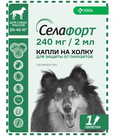 KRKA Selafors 12% of a drop from fleas d dogs 20.1-40kg 2ml (240 mg) No. 1