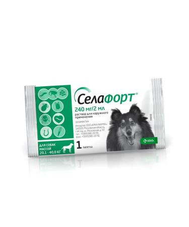 KRKA Selafors 12% of a drop from fleas d dogs 20.1-40kg 2ml (240 mg) No. 1 - Buy Online on GoSupps.com
