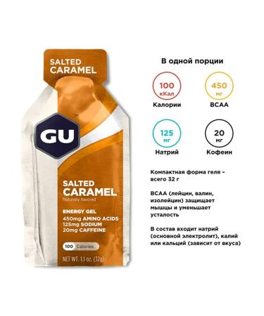 GU Energy Labs Energy gel GU Salt caramel 5 x 32 g - Buy Online on GoSupps.com