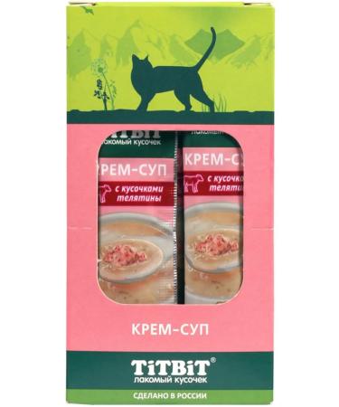 Tit Bit Cream-Sup of cats for cats with pieces of veal 16 pcs 1 - Buy Online on GoSupps.com
