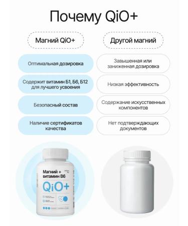 QiO Magnesium B6 Helat bisglicinate vitamins 60 capsules - Buy Online on GoSupps.com