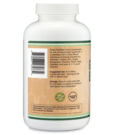 Double Wood Supplements Beef liver Grass Fed Beef Liver 180 capsules - Buy Online on GoSupps.com