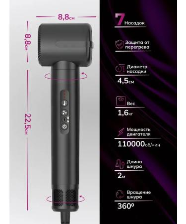 TVTO Ionic brush-carrier 7 nozzles dark metallic - Buy Online on GoSupps.com