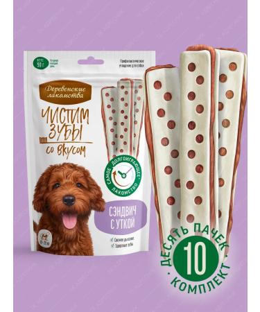 Country delicacies Sandwich D dogs brush our teeth duck 90g (10 pcs.)