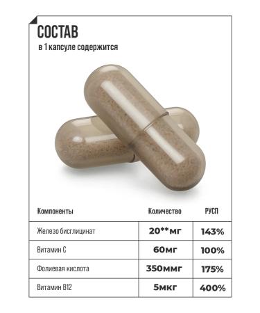 GRASSBERG Complex iron vitamins for women Helat 60 caps - Buy Online on GoSupps.com