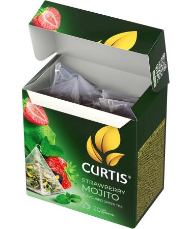 CURTIS Green tea "Strawberry Mojito" 20 pyramids - Buy Online on GoSupps.com