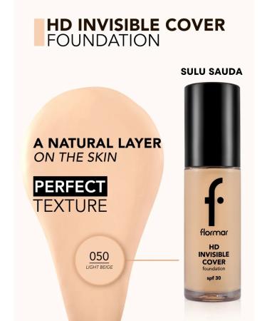 Flormar Tonal cream Invisible HD 50 Light Beige 30ml - Buy Online on GoSupps.com