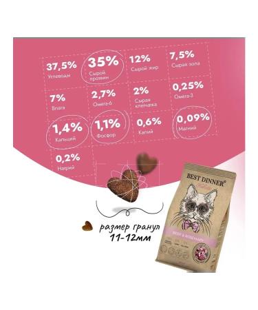 Best Dinner Holistic dry food for sterilized cats beef 10kg - Buy Online on GoSupps.com
