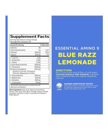Rule 1 Amino acids Essential Amino 9 345 g - lemonade -rally - Buy Online on GoSupps.com