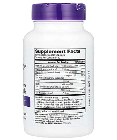 Doctor's Best For hair skin and nails 60 capsules - Buy Online on GoSupps.com
