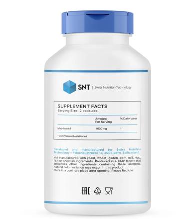 Vitamin B8 (Inositol) Myo-Inositol 1500 mg 180 cap - Buy Online on GoSupps.com