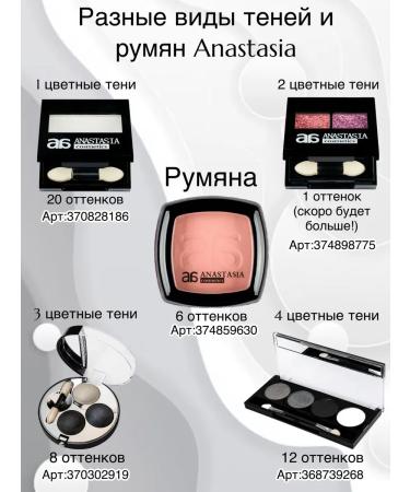 Anastasia Cosmetics Blush (set 6) - Buy Online on GoSupps.com