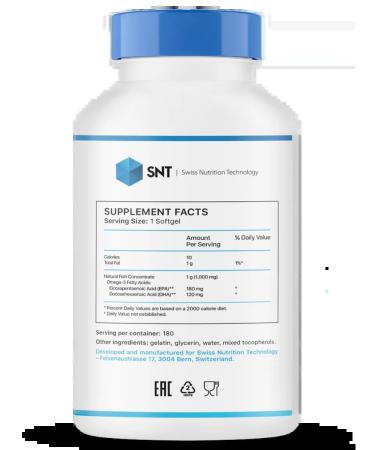 SNT Swiss Nutrition Technology Fisheries Omega-3 Regular 180 cap - Buy Online on GoSupps.com
