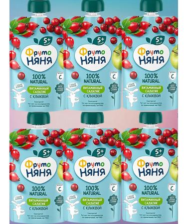 Frutonyanya Puree children's vitamin salad with cranberry 6 pcs