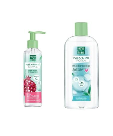 Clean line Facial cream set + washing gel + micellar water