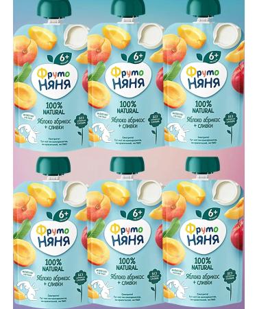 Frutonyanya Puree from apples and apricots with cream 6 pieces