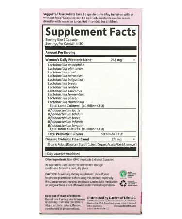 Garden of Life Dr. Formulated Probiotic for women 50 billion 30 capsules - Buy Online on GoSupps.com