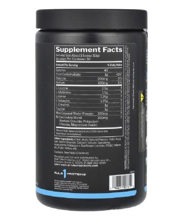 Rule 1 Active BCAA amino acids 390 g - peach - mango - Buy Online on GoSupps.com
