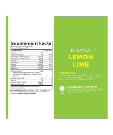 Rule 1 Lytes electrolytes 220 g - lemon lime - Buy Online on GoSupps.com
