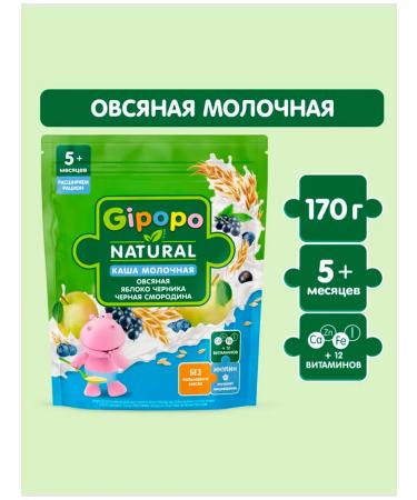 GIPOPO Porridge milk oatmeal apple-black-black-somorodin 5m+ - Buy Online on GoSupps.com