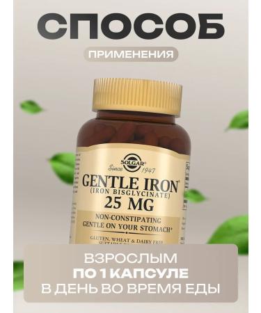 Easily accessible iron Solgar Gentle Iron 90 capsules - Buy Online on GoSupps.com