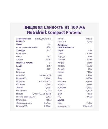 Nutricia Nutridrink compact protein neutral taste 1 tooth 4 pcs - Buy Online on GoSupps.com