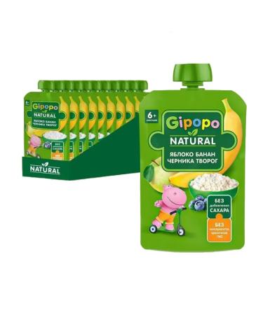 GIPOPO Apple banana blueberries cottage cheese 6m+ 90g x 12pcs