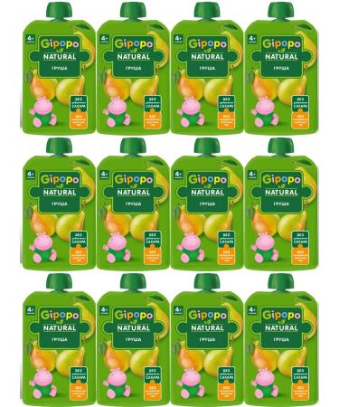 GIPOPO Puree pear 12x90g with 4 months