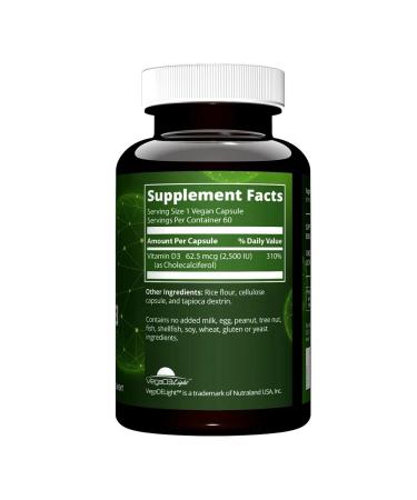 MRM Nutrition Vitamin D3 50 g (2 500 IU) 60 capsules - Buy Online on GoSupps.com