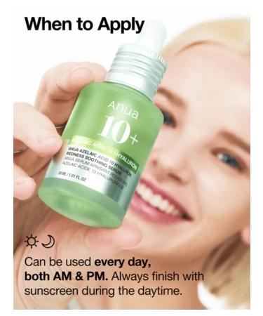 Anua Moisturizing facial serum with hyaluronic and azelaic acid Korea - Buy Online on GoSupps.com