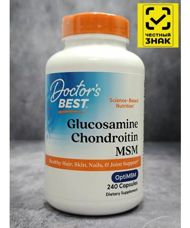 Doctor's Best Glucosamine chondroitin and MSM for joints 240 capsules - Buy Online on GoSupps.com