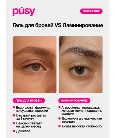 PUSY Eyebrow gel fixing with the effect of laminating 5 ml - Buy Online on GoSupps.com