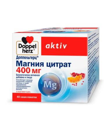 Home medicine cabinet Doplgerz magnesium citrate 400 mg por sache-pack 6 g x40pcs