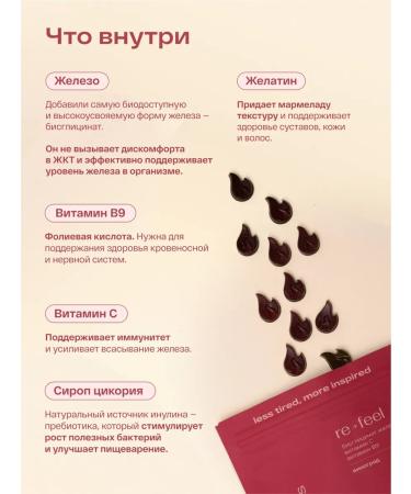 re-feel Iron with vitamins C and B9 45 marmalade - Buy Online on GoSupps.com