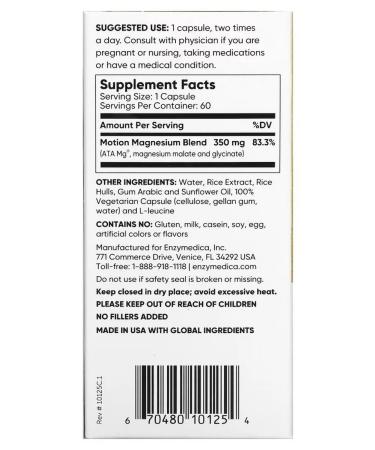 enzymedica Magnesia Magnesium Motion 60 cap - Buy Online on GoSupps.com