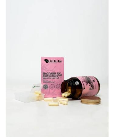 Dr Herbs Vitamins of group B with biotin for hair 60 caps - Buy Online on GoSupps.com