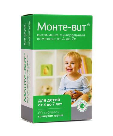 MONTE-VIT Vitamins for children from A to zinc from 3-7 years No. 60 - Buy Online on GoSupps.com