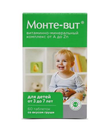 MONTE-VIT Vitamins for children from A to zinc from 3-7 years No. 60 - Buy Online on GoSupps.com