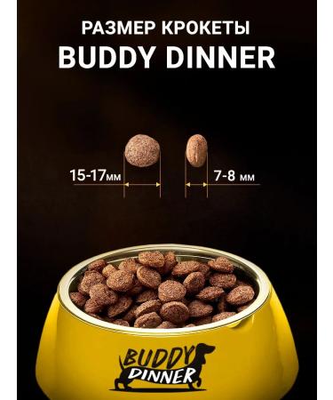BUDDY DINNER Dry food for dogs turkey 4 kg + salmon 4 kg - Buy Online on GoSupps.com