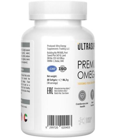 UltraSupps Omega-3 Premium Omega-3 60 capsules - Buy Online on GoSupps.com