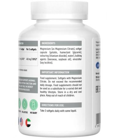 UltraSupps Magnesi Magnesium Citrate 90 capsules - Buy Online on GoSupps.com