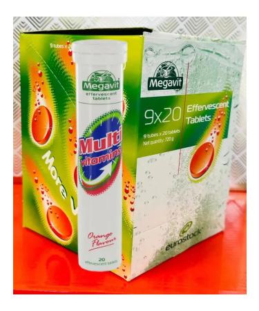 Megavit Muiti vitamins 9 tubes of 20 sparkling tablets