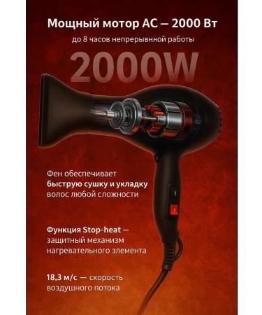 Dewal Hair hair dryer ion Energy 2000 watts - Buy Online on GoSupps.com