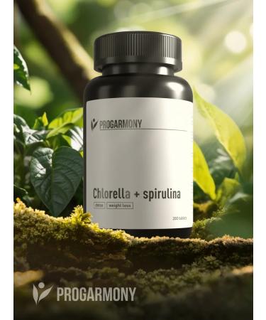 PROHARMONY Chlorella and spirulina in tablets 200 pcs - Buy Online on GoSupps.com