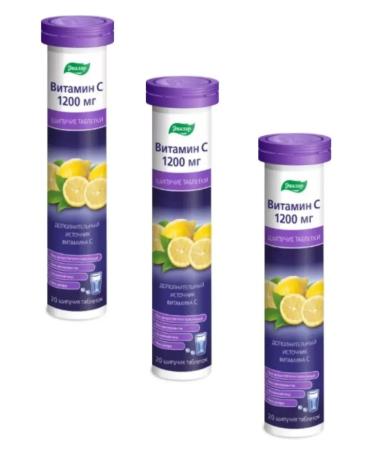 Evalar JSC Vitamin C 1200 mg 20 sparkling tablets 3 pcs