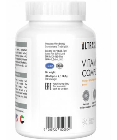 UltraSupps B vitamins B Vitamin B Complex 30 capsules - Buy Online on GoSupps.com