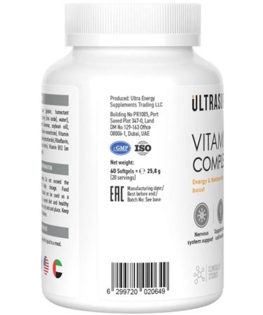 UltraSupps B vitamins B Vitamin B Complex 60 capsules - Buy Online on GoSupps.com