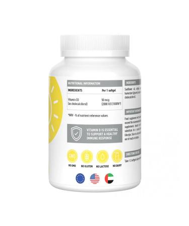 UltraSupps Vitamin D Vitamin D3 2000 IU 60 capsules - Buy Online on GoSupps.com