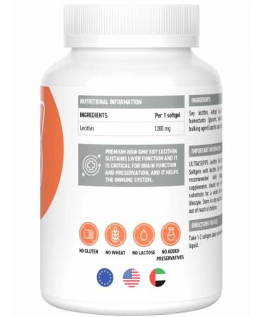 UltraSupps Lecithin 1200 mg 30 capsules - Buy Online on GoSupps.com