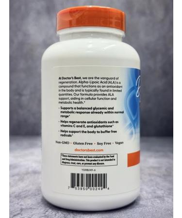 Doctor's Best Alpha-lipoic acid 600 600 mg 180 capsules - Buy Online on GoSupps.com
